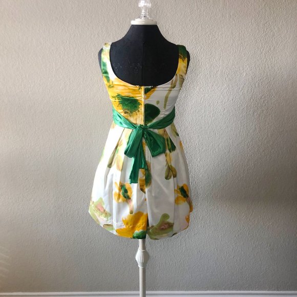 Teeze Me Yellow and Green Floral Semi-Formal Dress - Picture 2 of 4